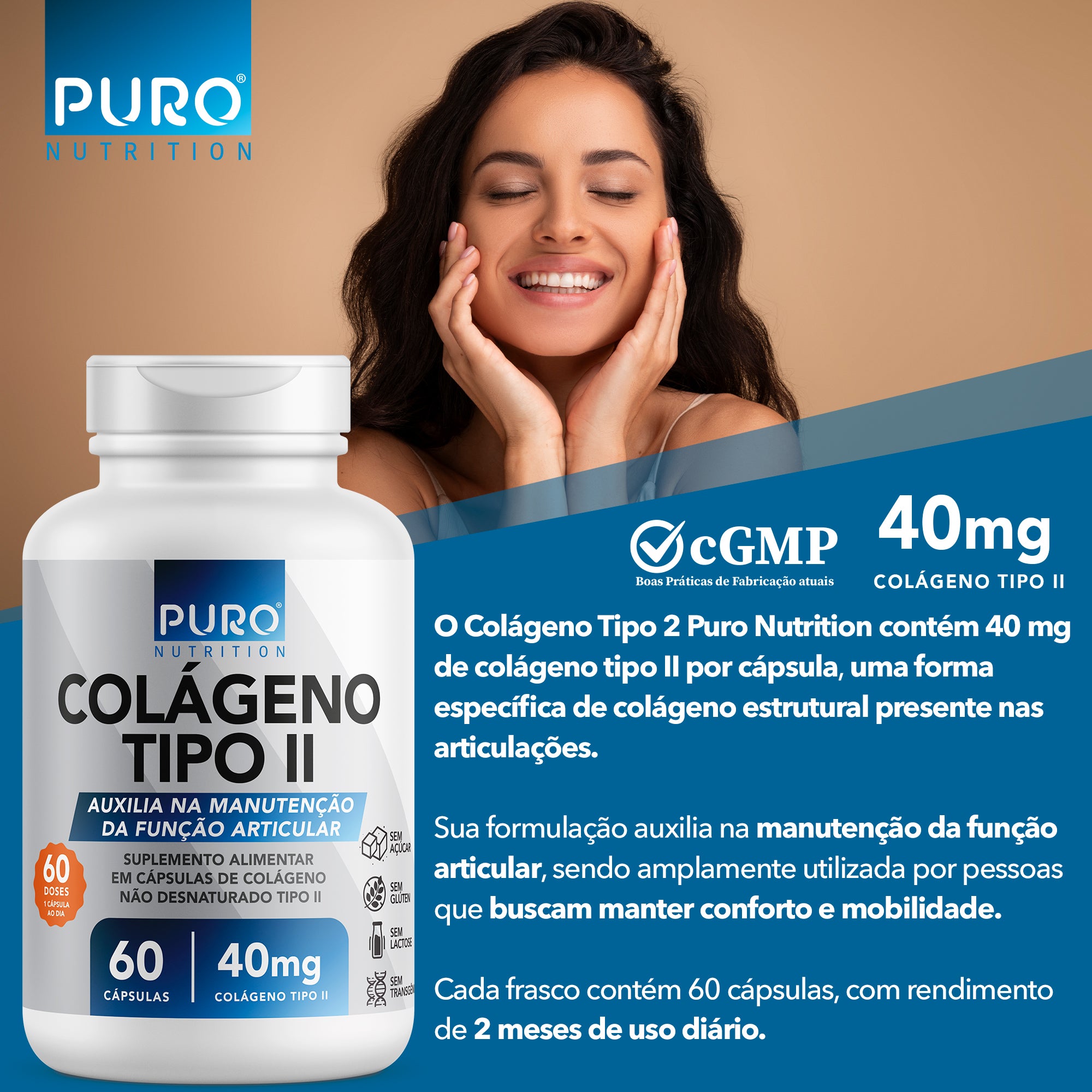 COLÁGENO Tipo II | 40 mg | 60 Cápsulas