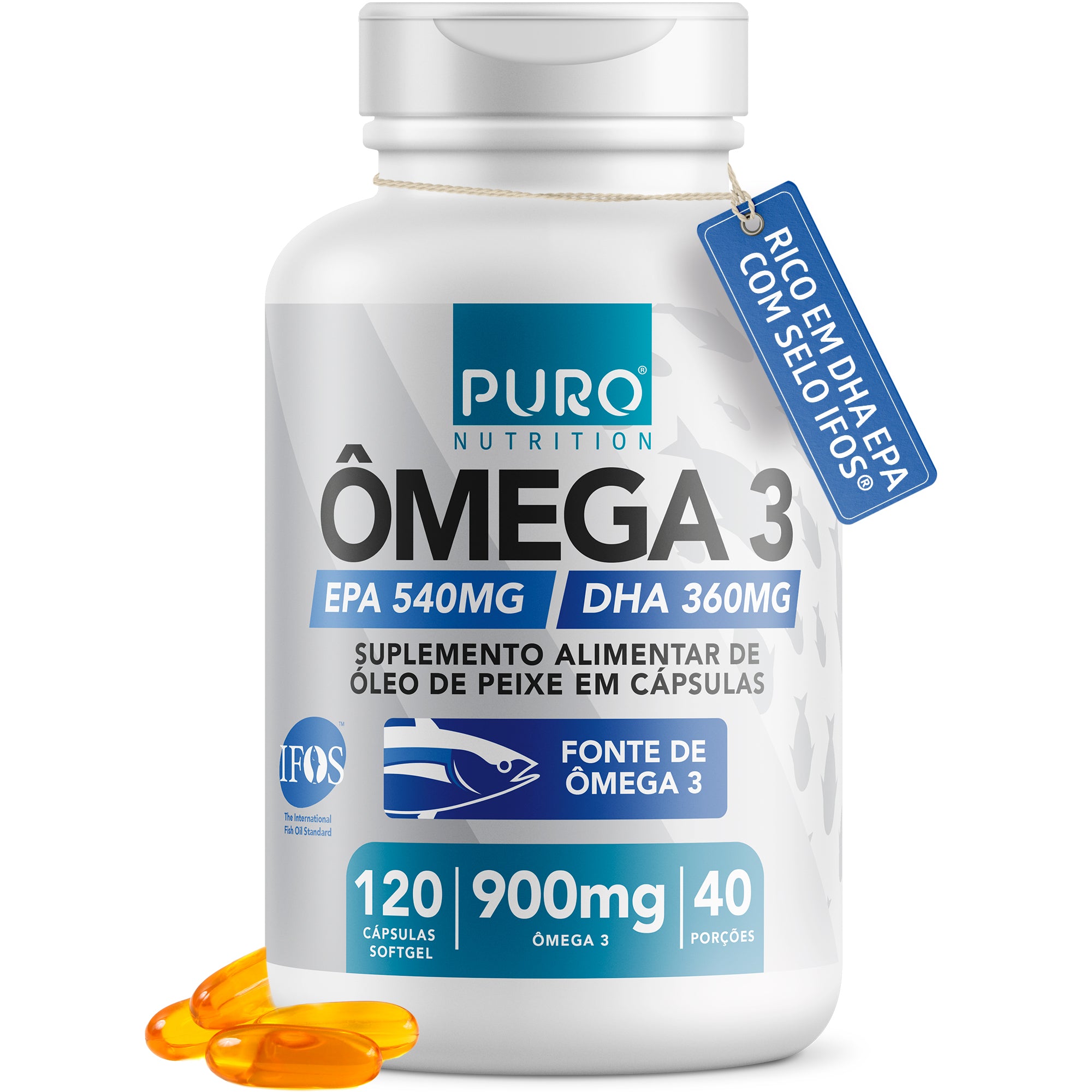 Ômega 3 EPA DHA 1000 mg | 120 Cápsulas | Certificado IFOS